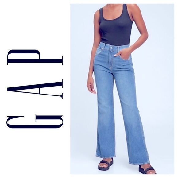 Gap Vintage Flare High Rise Light Wash Denim Jeans - Picture 1 of 15